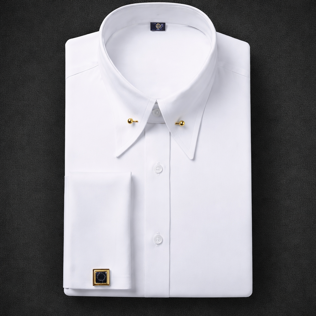 French Cufflinks Long-Sleeve with Collar Pins