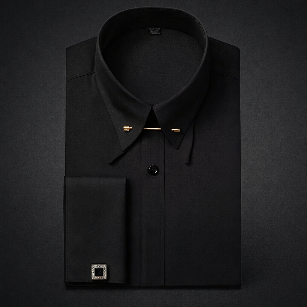 French Cufflinks Long-Sleeve with Collar Pins