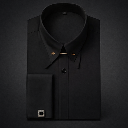 French Cufflinks Long-Sleeve with Collar Pins